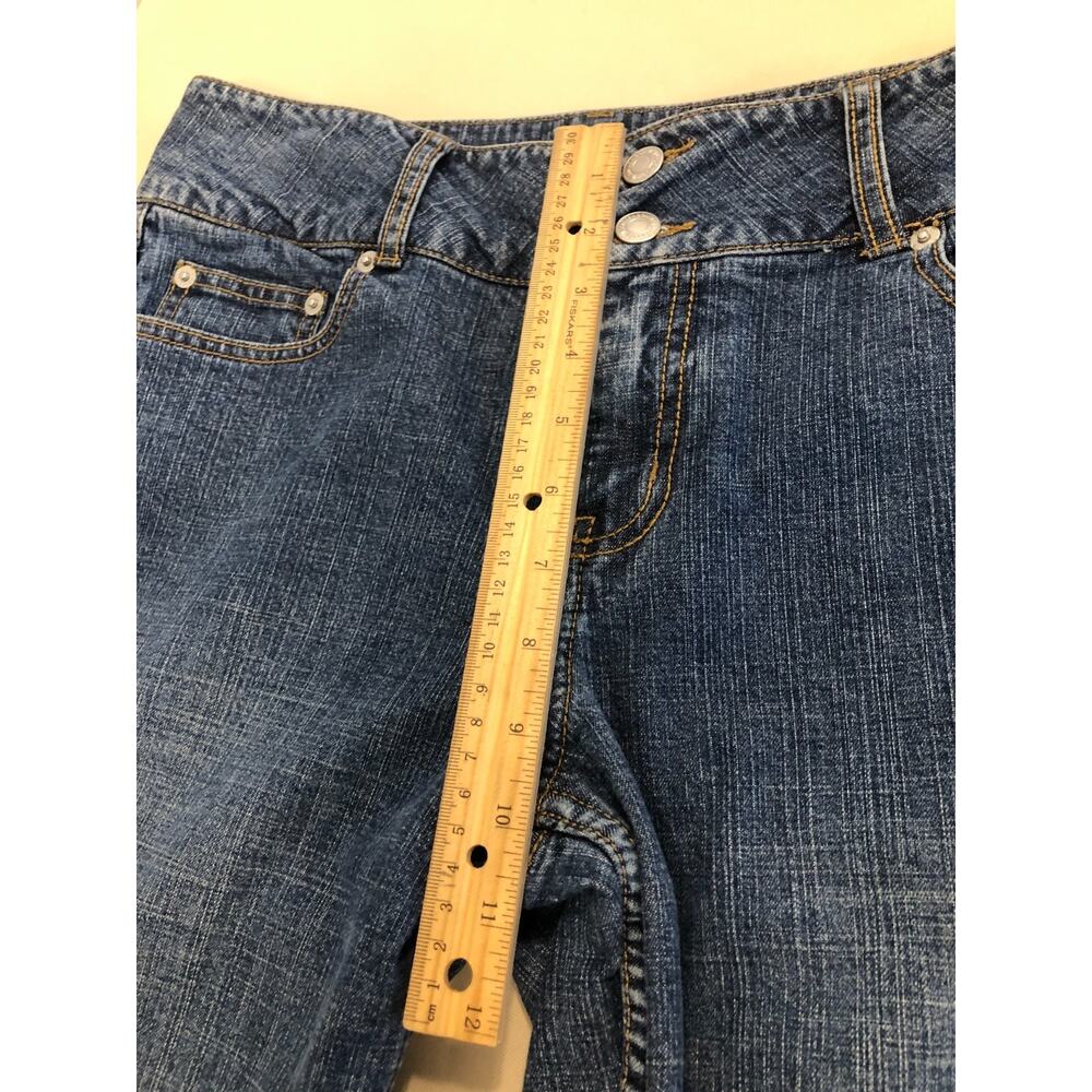 London Jeans Women's Size 10 Blue Denim Bootcut Double Button Streetwear Lined - Picture 6 of 9